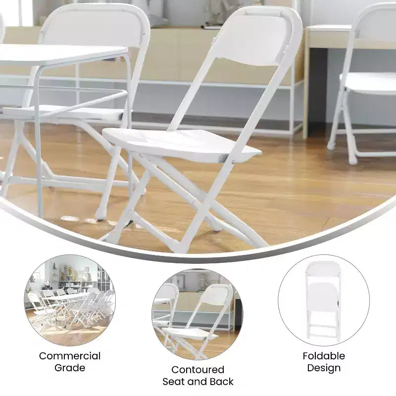 Chaise pliante en plastique pour enfants, lot de 10