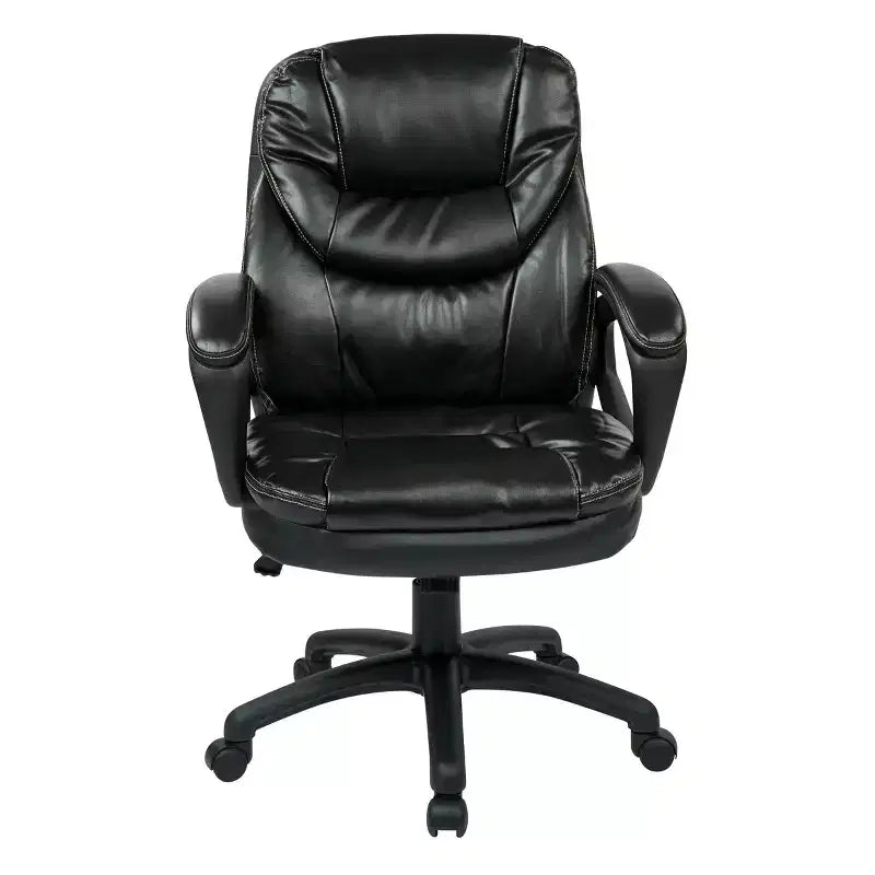 Fauteuil de direction en similicuir avec accoudoirs rembourrés