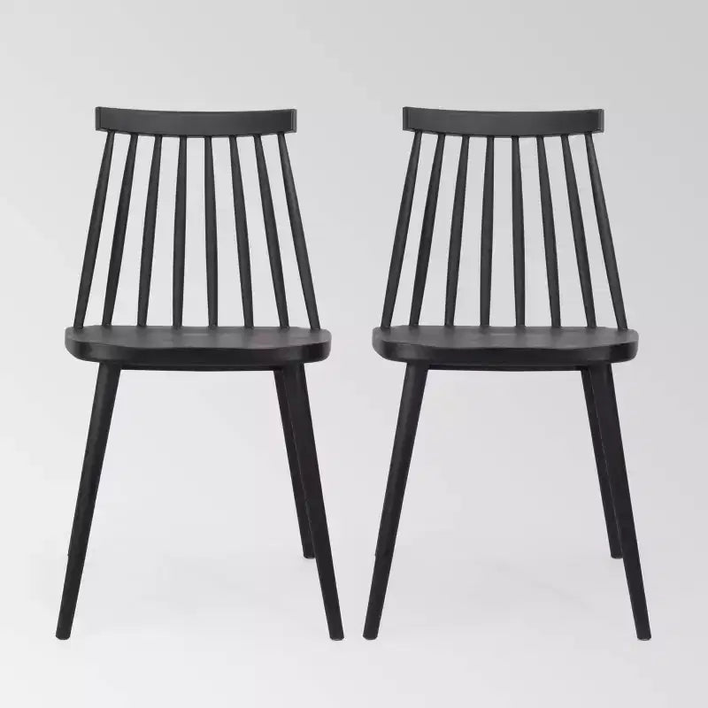 Lot de 2 chaises de salle à manger à dossier fuseau de style champêtre