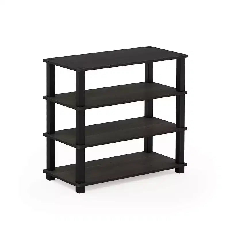 Étagère à chaussures 3/4 niveaux multifonctionnelle Tour de rangement Organisateur pour Salle de bain&Salon&Entrée,Espresso/Noir