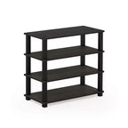 Étagère à chaussures 3/4 niveaux multifonctionnelle Tour de rangement Organisateur pour Salle de bain&Salon&Entrée,Espresso/Noir